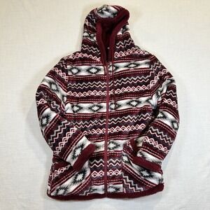Trail Crest Southwestern Aztec Tribal Sherpa Fleece Jacket Full Zip Large